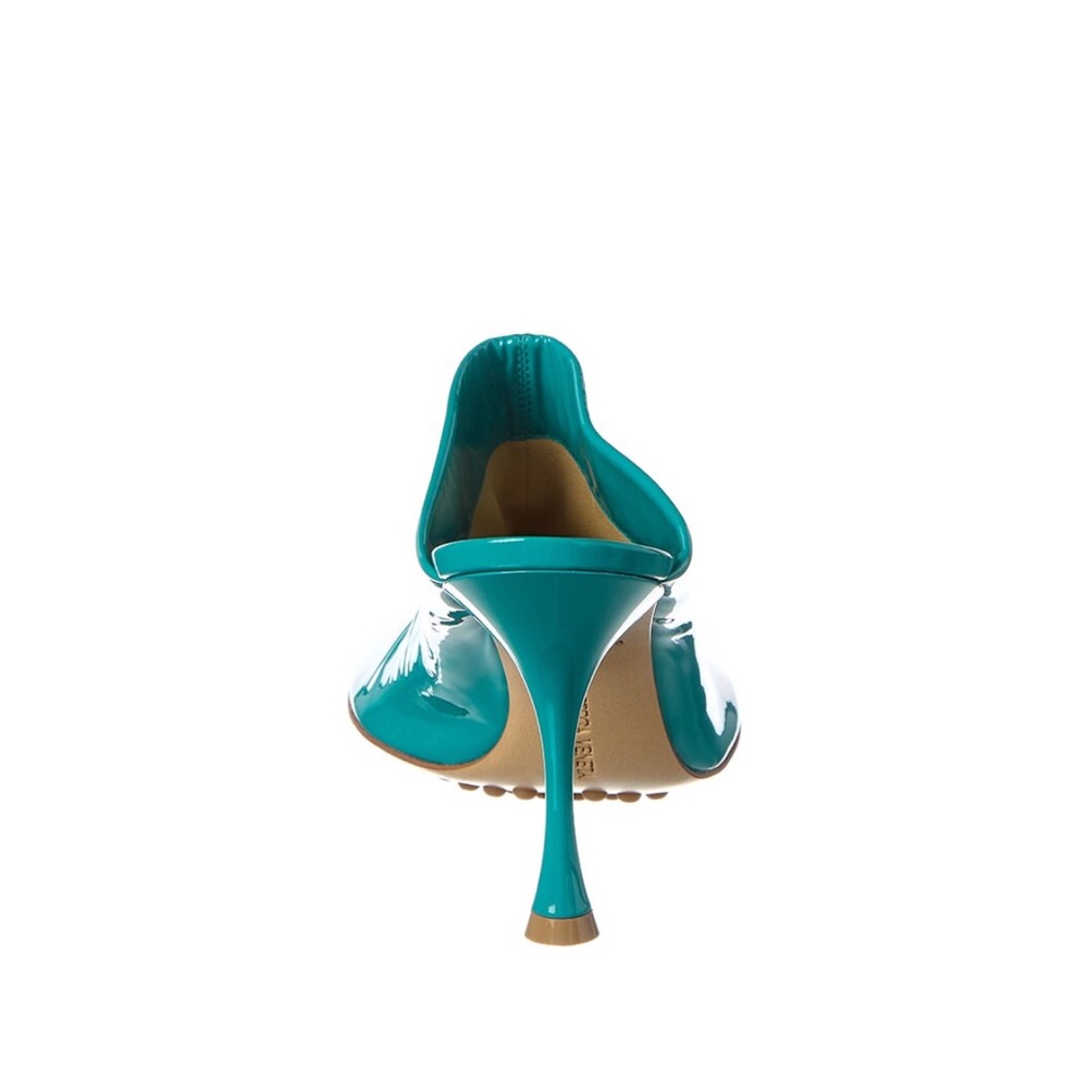 Bottega Veneta Sock Dot Mules in Blue Patent Leather - Picture 3 of 8